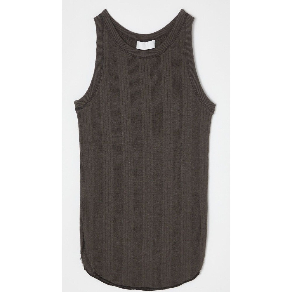 Moussy Vintage Bleed Speed Knit Tank Brown Ribbed Wool Blend Size M Msrp $180